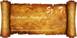 Szohner Teobald névjegykártya
